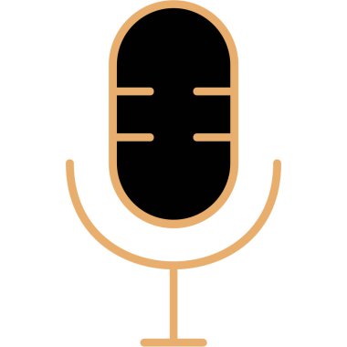 mikrofon simgesi, vektör illüstrasyonu