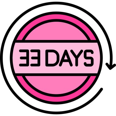 25 gün geri sayım simgesi, vektör işareti