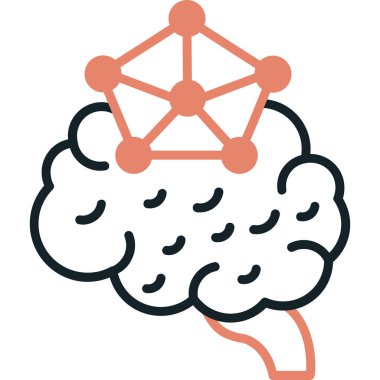 beyin ikonu vektör illüstrasyonu