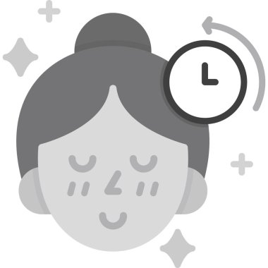 avatar yüz kız simgesi doldurulmuş dış hat biçimi