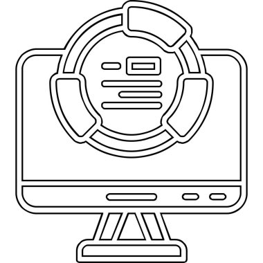 Fare simgesi ile bilgisayar monitörü, özet biçimi