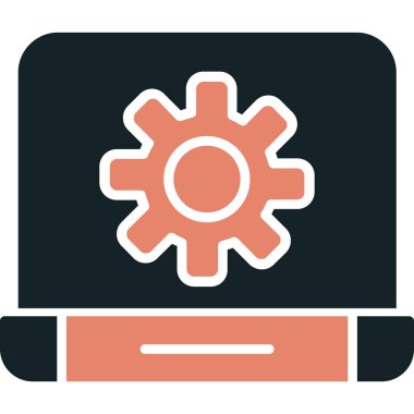 Dizüstü bilgisayar simgesi vektör çizimi