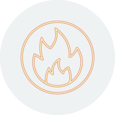 Tek simge ateş ikonunun vektör illüstrasyonu