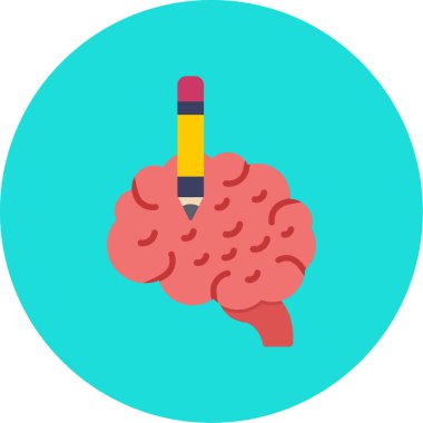 Beyin. Web simgesi basit illüstrasyon