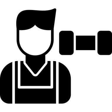 spor salonu simgesi, basit vektör illüstrasyonu