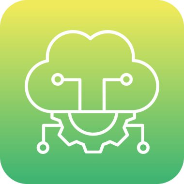 güzel bulut hesaplama vektör çizgisi simgesi