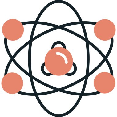 atom molekülü bilim simgesi