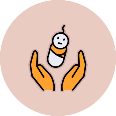 El ele tutuşan bebek simgesi