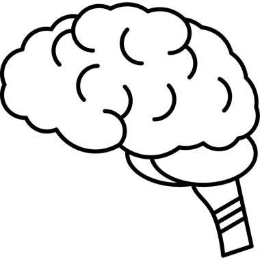 Bulut simgesine sahip beyin, vektör illüstrasyonu