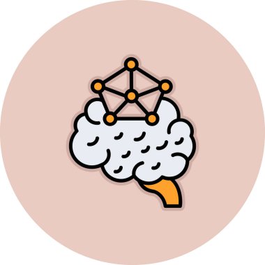 beyin ikonu vektör illüstrasyonu