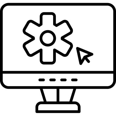 bilgisayar simgesini, vektör illüstrasyonunu izle