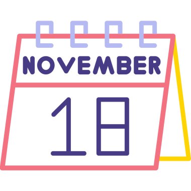 Kasım 28. Gün simgesi. Vektör çizimi, düz tasarım biçimi