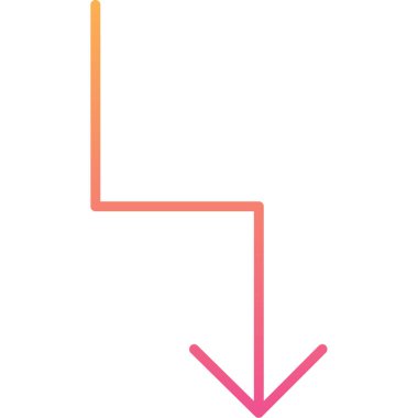 ok aşağı renk illüstrasyon vektör simgesi