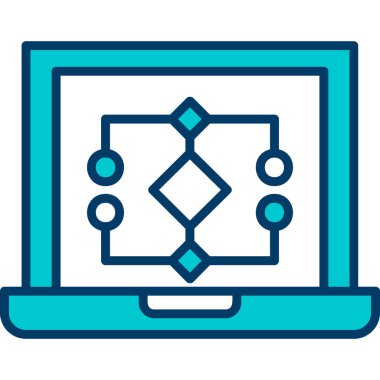 Bilgisayar simgesi. Web için dizüstü bilgisayar vektör simgelerinin özet çizimi