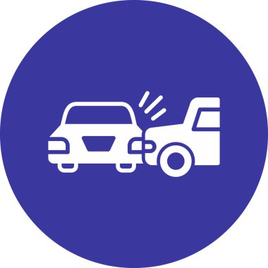 araba kazasında simge vektör çizim