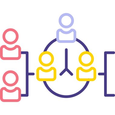 Sosyal ağ renk simgesi, basit vektör illüstrasyonu