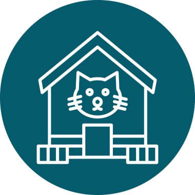 Kedi. Web simgesi basit illüstrasyon