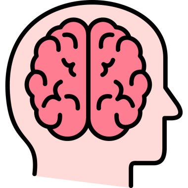 beyin ikonu vektör illüstrasyonu