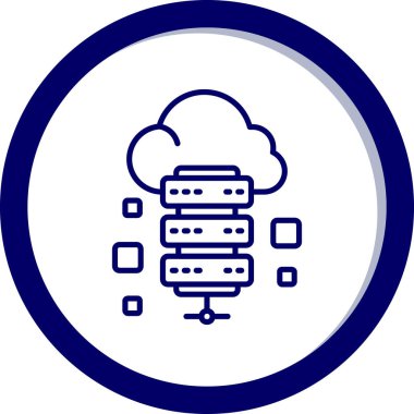 Bulut Hesaplama. Web simgesi basit illüstrasyon