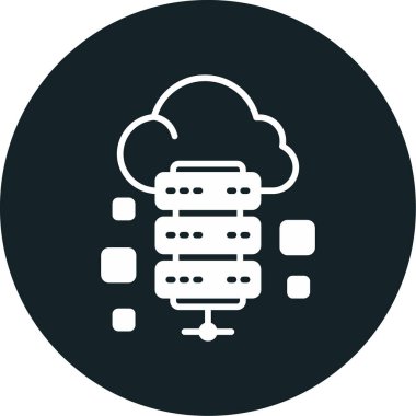 Moda biçimi izole edilmiş arkaplanda bulut sunucusu simgesi