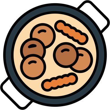 Tavuk eti ikonu. Ana hatlı tavuk eti et vektör rengi düz izole