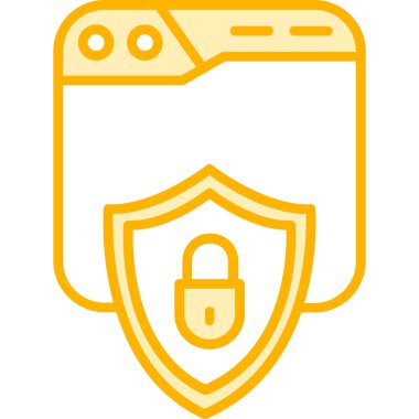 Güvenli kalkan simgesi, vektör illüstrasyonu