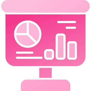 Beyaz arkaplanda izole edilmiş modayı gösteren analiz çizelgesi simgesi.