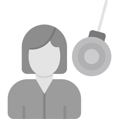 Kulaklık vektör simgesi olan kadın