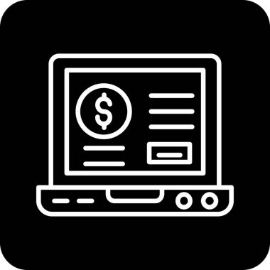 çevrimiçi bankacılık simgesi vektör illüstrasyonu