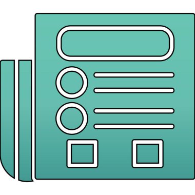 Mavi çizgi radyo ikonu beyaz arkaplanda izole edildi. vektör illüstrasyonu.