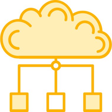 ağ bulut hesaplama simgesi ana hat biçiminde