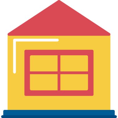 okul binası ikon vektör illüstrasyonu