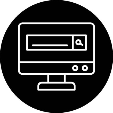 arama web simgesi, vektör illüstrasyonu