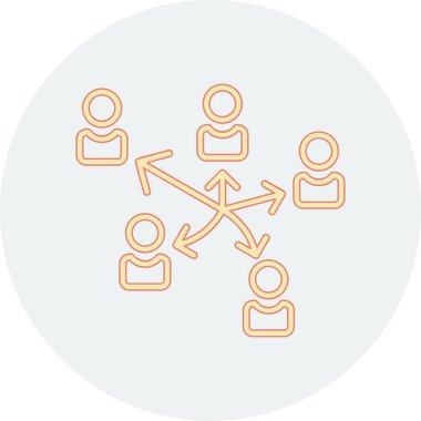 Sosyal ağ simgesi. İnce çizgi çizimi. özet sembol tasarımı.