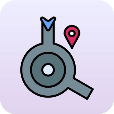 konum haritası gezinme simgesi - taslak biçimi