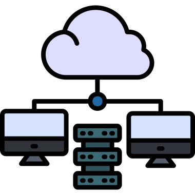 bulut hesaplama vektörü simgesi