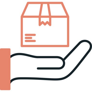 El ele tutuşan karton kutu ve teslimat kutuları vektör çizimi tasarımı