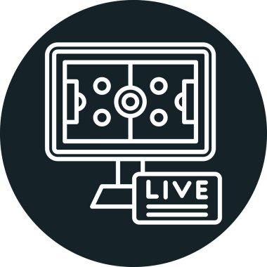 Satır dizaynında canlı TV simgesi