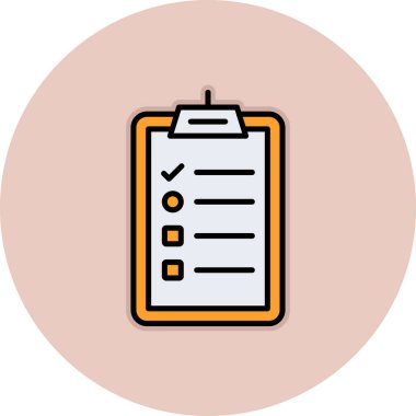 Kontrol listesi düz simgesi, vektör, illüstrasyon