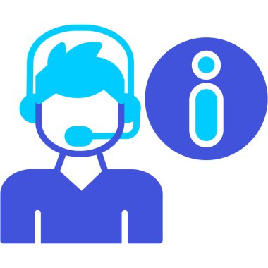 Outline biçiminde çağrı merkezi operatör simgesi