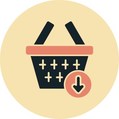 Alışveriş sepeti ikonu vektör illüstrasyonu