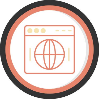 Tarayıcı. Web simgesi basit illüstrasyon