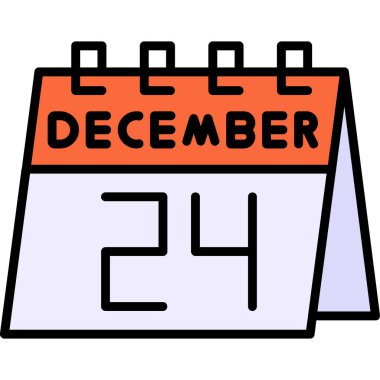 Aralık tarihi simgesi tasarımı, vektör illüstrasyonlu takvim