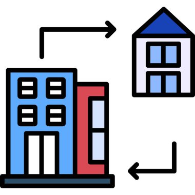 Bina. Web simgesi basit illüstrasyon