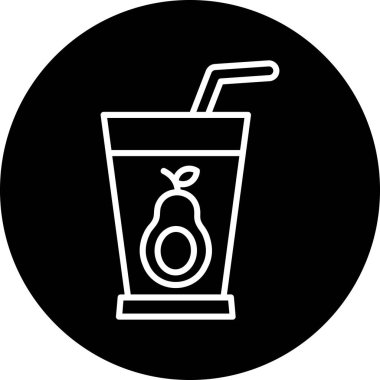 Bir kokteyl ikonunun vektör illüstrasyonu