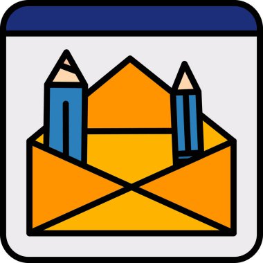 Zarf posta simgesi. ana hat harf posta vektör rengi izole edildi