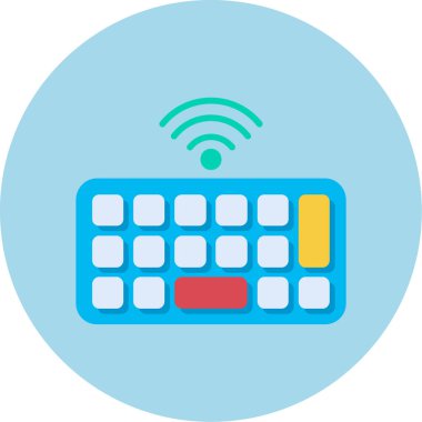 kablosuz klavye simgesi, vektör illüstrasyonu