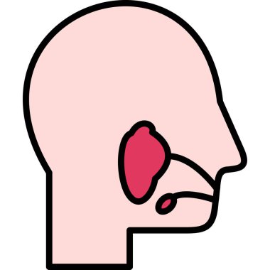 İnsan beyni anatomisi renk çizgisi simgesi