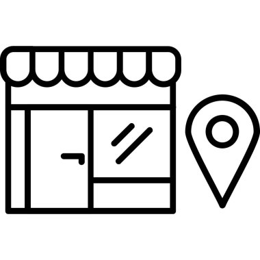 harita konum dükkânı simgesi ana hat biçiminde