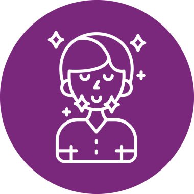 Sakallı ve yüz ifadesi simgesi olan adam.